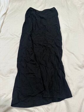 MNG Black 100% Linen Maxi Skirt